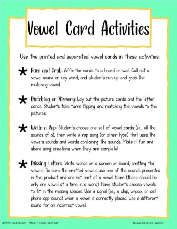 vowel activities
