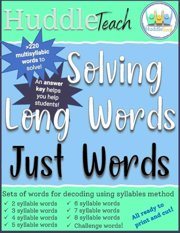 solving multisyllabic words list