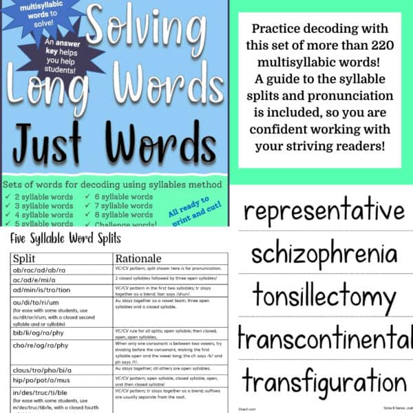 solving multisyllabic words list