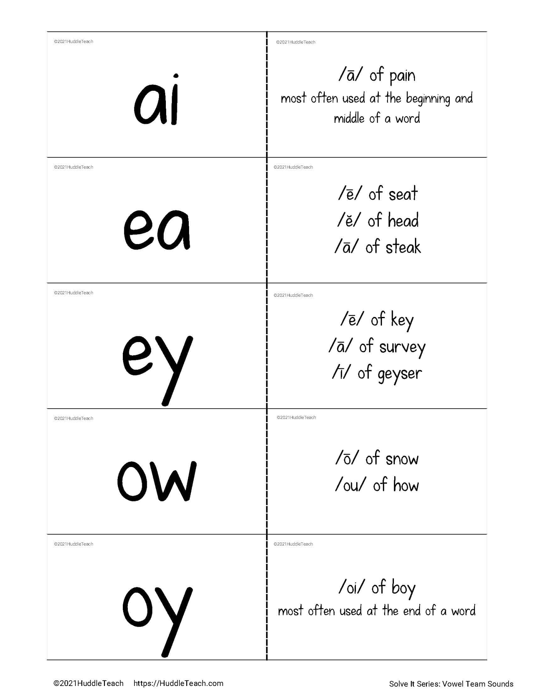 Vowel Teams Syllables HuddleTeach