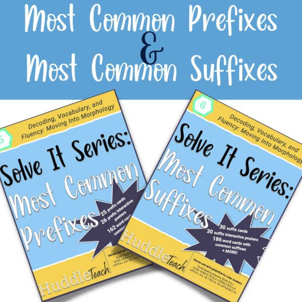 most common suffixes and prefixes bundle