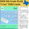 cover for 8th grade elar teks mini posters
