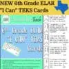 cover for 6th grade elar teks posters