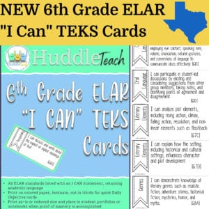cover for 6th grade elar teks posters