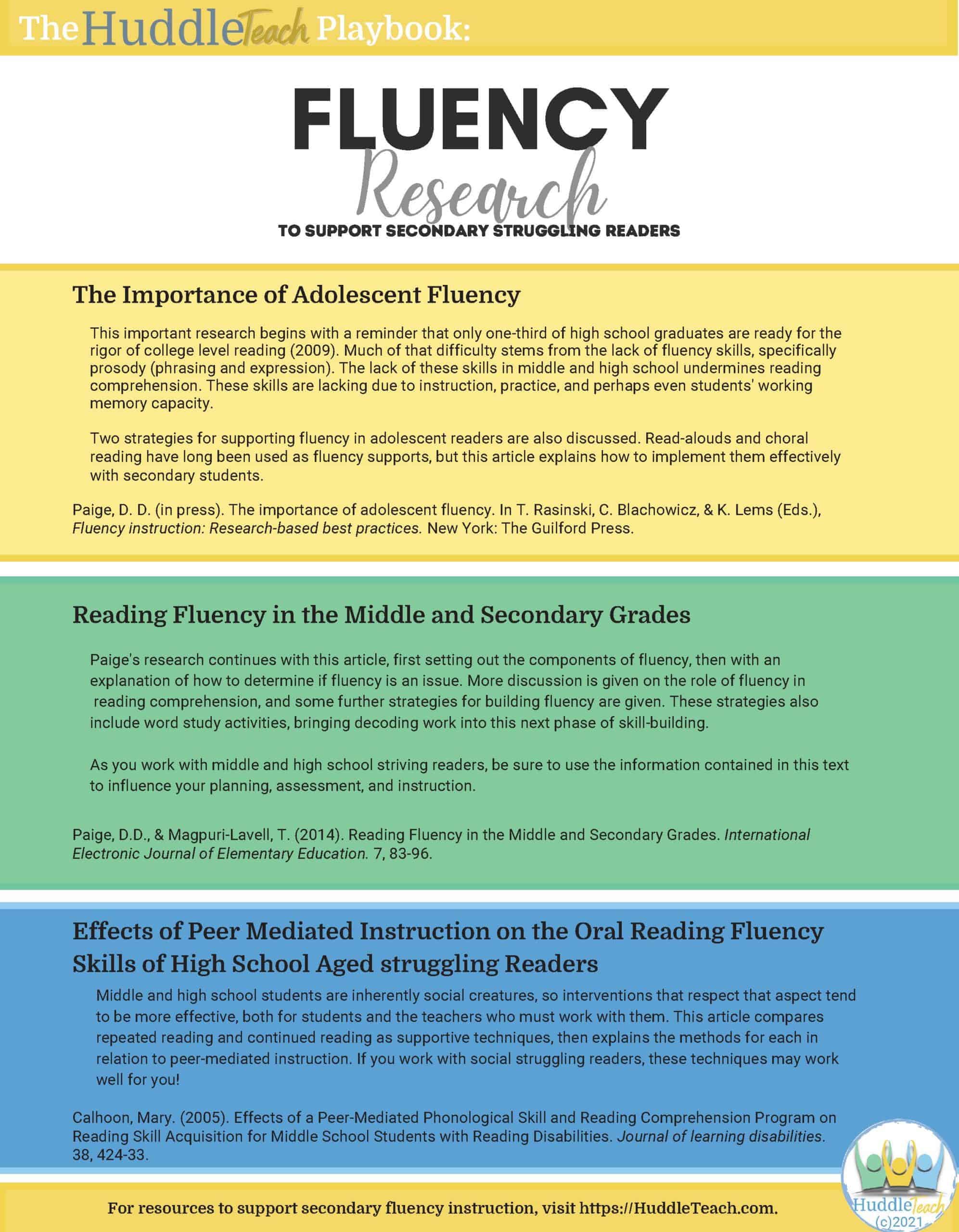 research on reading fluency