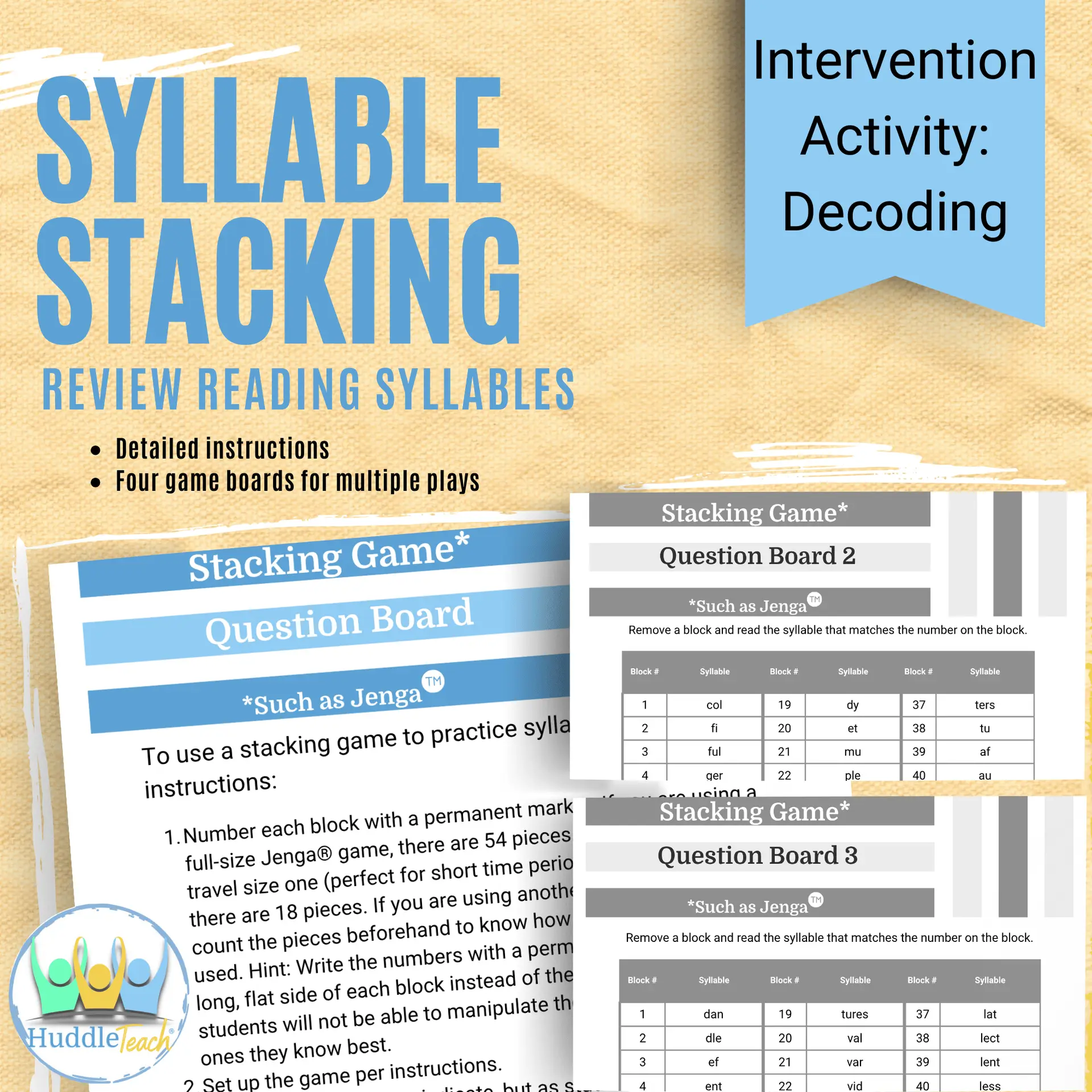 Syllable Stacking Game